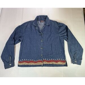 Vintage Agapo Denim Button-Up Shirt‎ Jacket with Americana